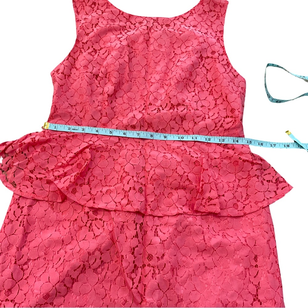 Forever 21 Pink Lace Peplum Dress Size L Juniors NWT A-Line Ruffle - Picture 9 of 13